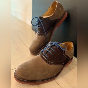 1901 Mens Oxford Dressing Shoes [M23109] Brown/Tan Suede Leather Upper Sz. 10.5